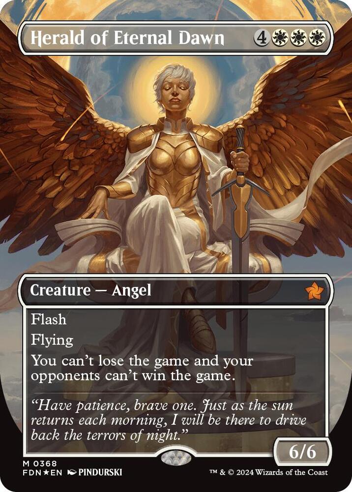 Herald of Eternal Dawn (Borderless) (Mana Foil) [Foundations] 368