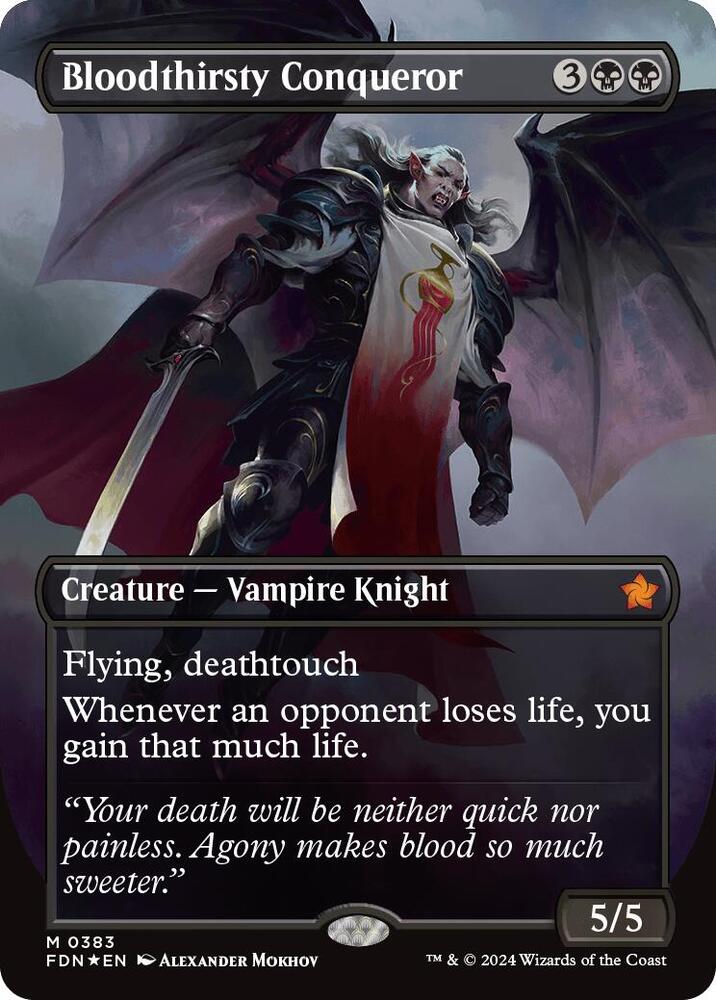 Bloodthirsty Conqueror (Borderless) (Mana Foil) [Foundations] 383