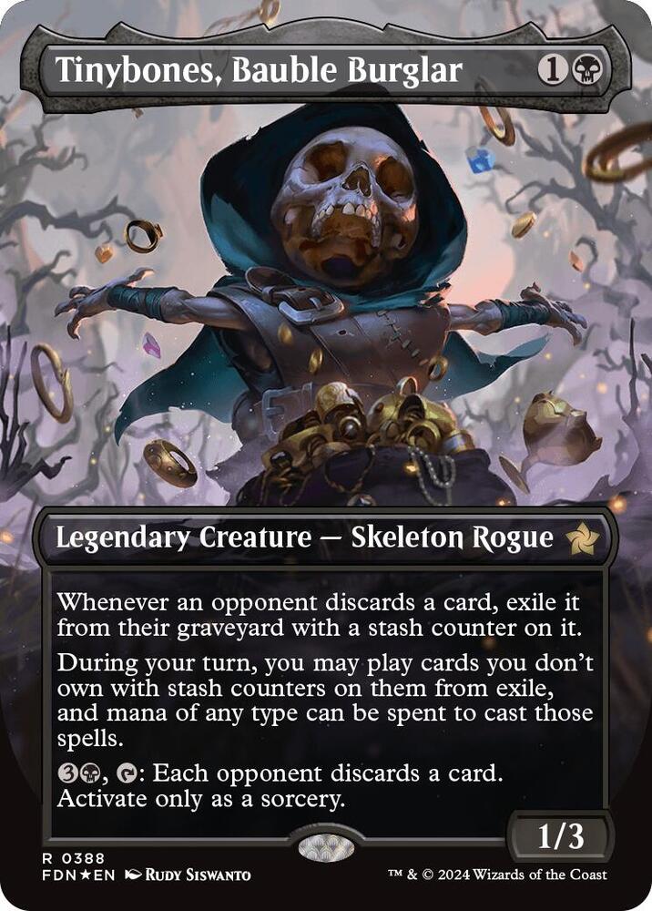 Tinybones, Bauble Burglar (Borderless) (Mana Foil) [Foundations] 388