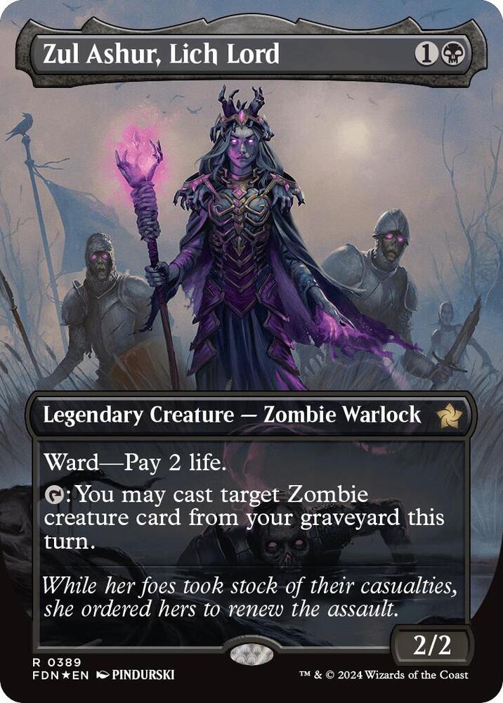 Zul Ashur, Lich Lord (Borderless) (Mana Foil) [Foundations] 389