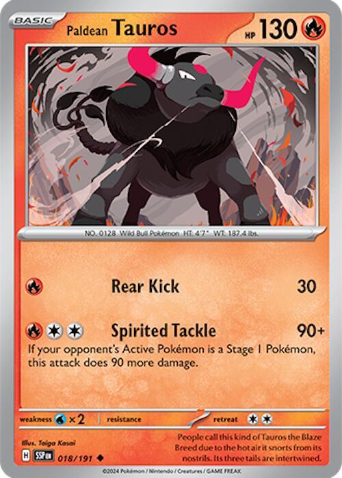 Paldean Tauros - 018/191 [SV08: Surging Sparks] 018/191