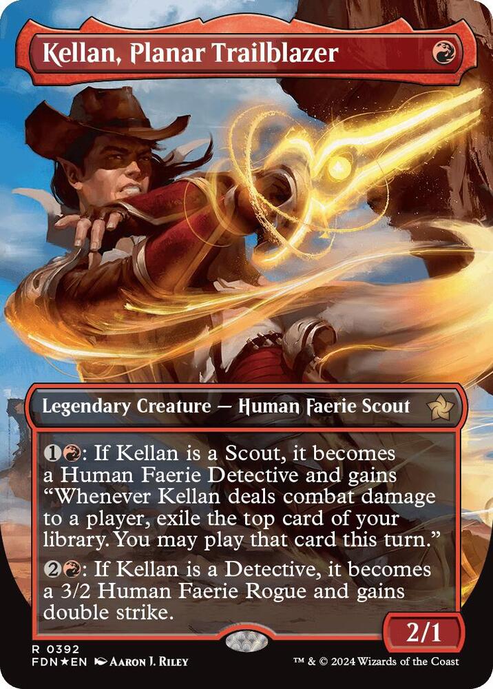 Kellan, Planar Trailblazer (Borderless) (Mana Foil) [Foundations] 392