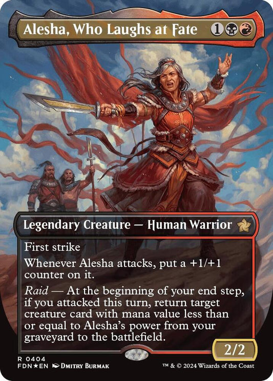 Alesha, Who Laughs at Fate (Borderless) (Mana Foil) [Foundations] 404