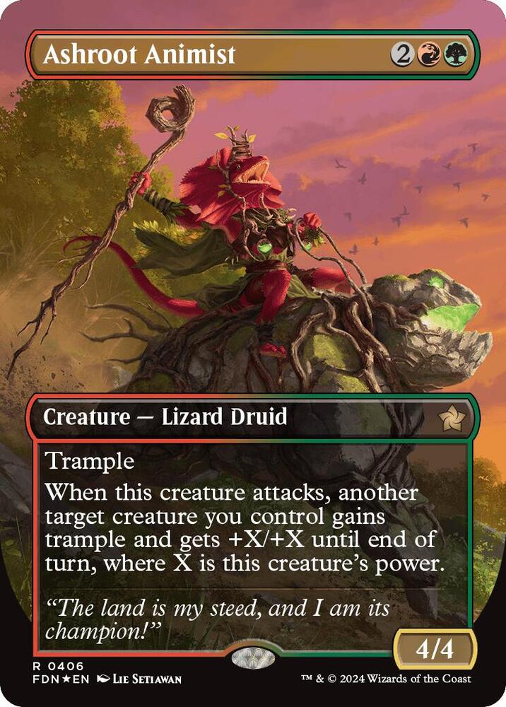 Ashroot Animist (Borderless) (Mana Foil) [Foundations] 406