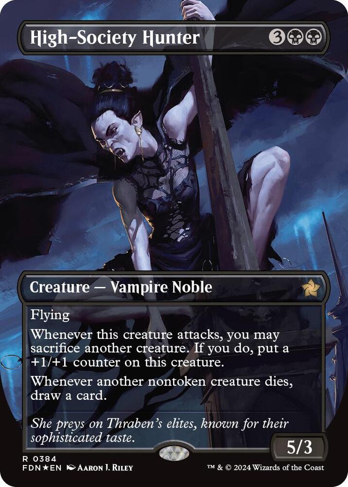 High-Society Hunter (Borderless) (Mana Foil) [Foundations] 384