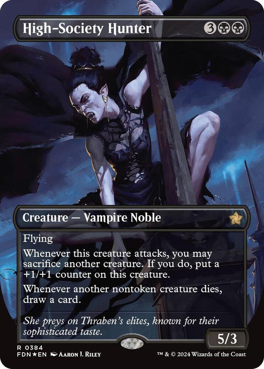 High-Society Hunter (Borderless) (Mana Foil) [Foundations] 384