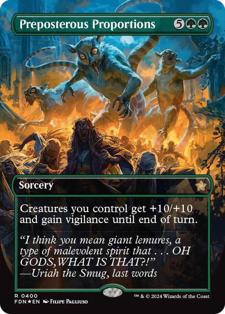 Preposterous Proportions (Borderless) (Mana Foil) [Foundations] 400