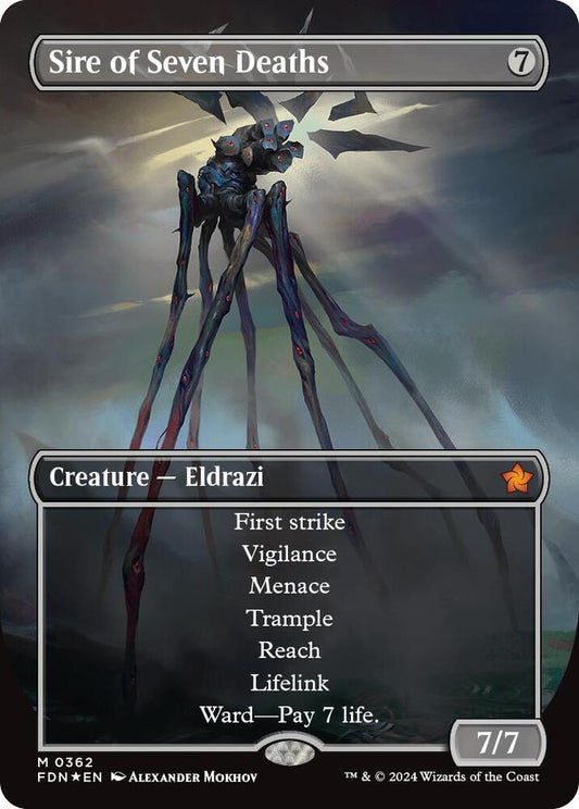 Sire of Seven Deaths (Borderless) (Mana Foil) [Foundations] 362