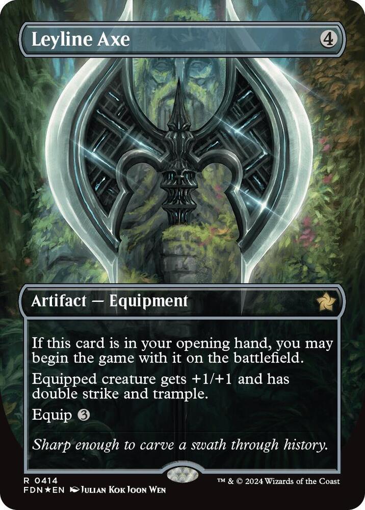 Leyline Axe (Borderless) (Mana Foil) [Foundations] 414