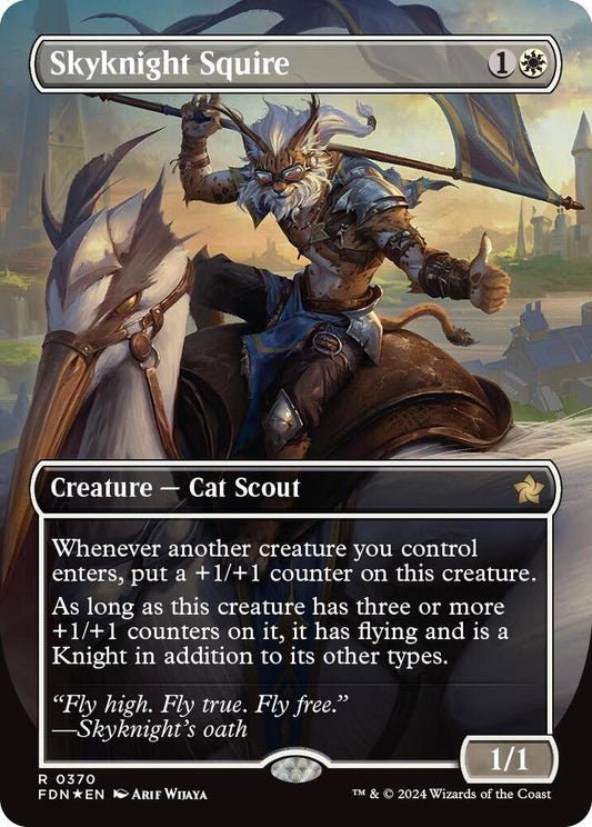 Skyknight Squire (Borderless) (Mana Foil) [Foundations] 370