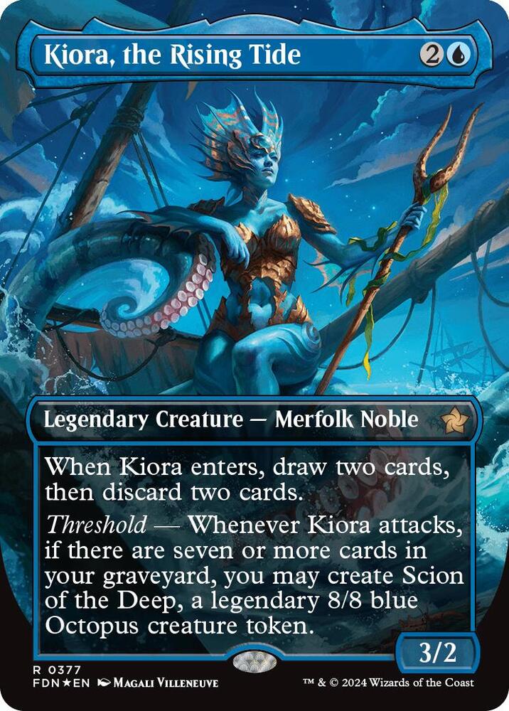 Kiora, the Rising Tide (Borderless) (Mana Foil) [Foundations] 377