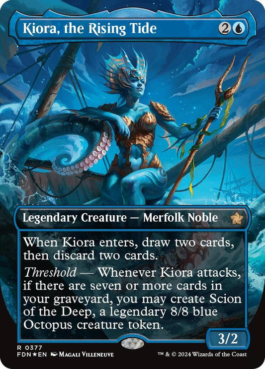 Kiora, the Rising Tide (Borderless) (Mana Foil) [Foundations] 377