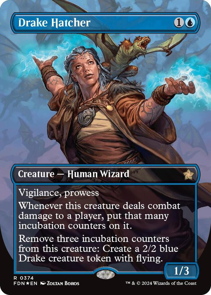 Drake Hatcher (Borderless) (Mana Foil) [Foundations] 374