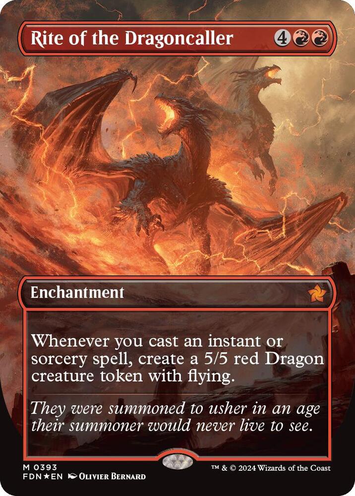 Rite of the Dragoncaller (Borderless) (Mana Foil) [Foundations] 393