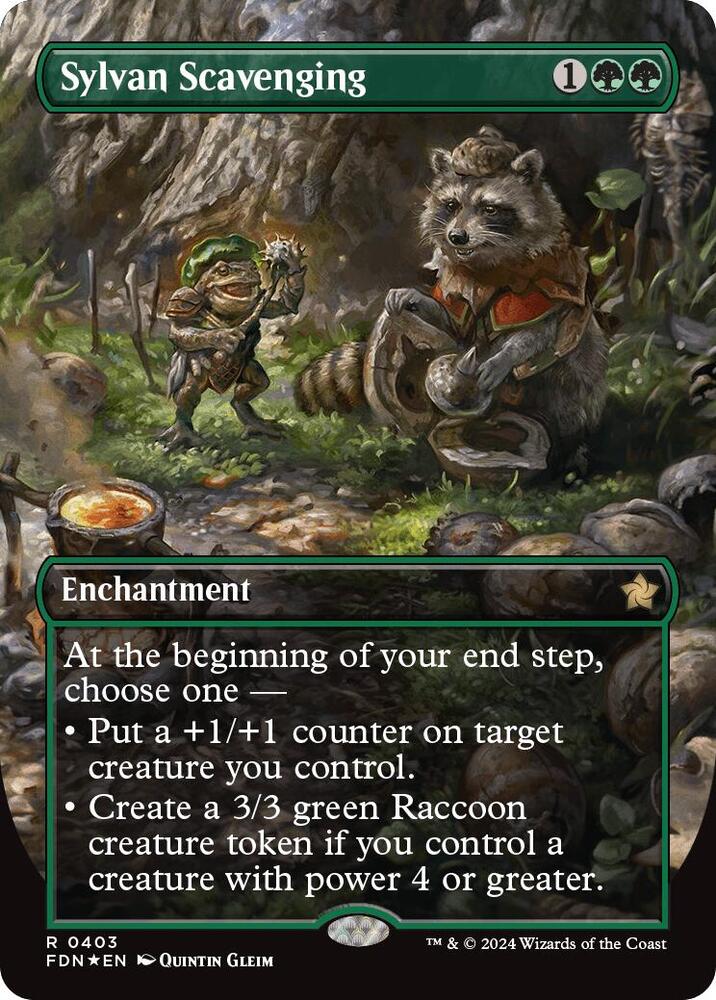 Sylvan Scavenging (Borderless) (Mana Foil) [Foundations] 403