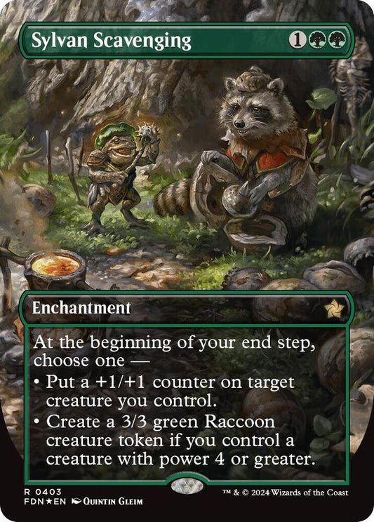 Sylvan Scavenging (Borderless) (Mana Foil) [Foundations] 403