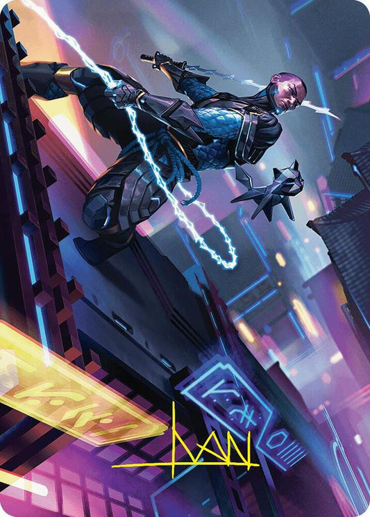 Kaito, Cunning Infiltrator Art Card (51/54) (Gold-Stamped Signature) [Art Series: Foundations] 51