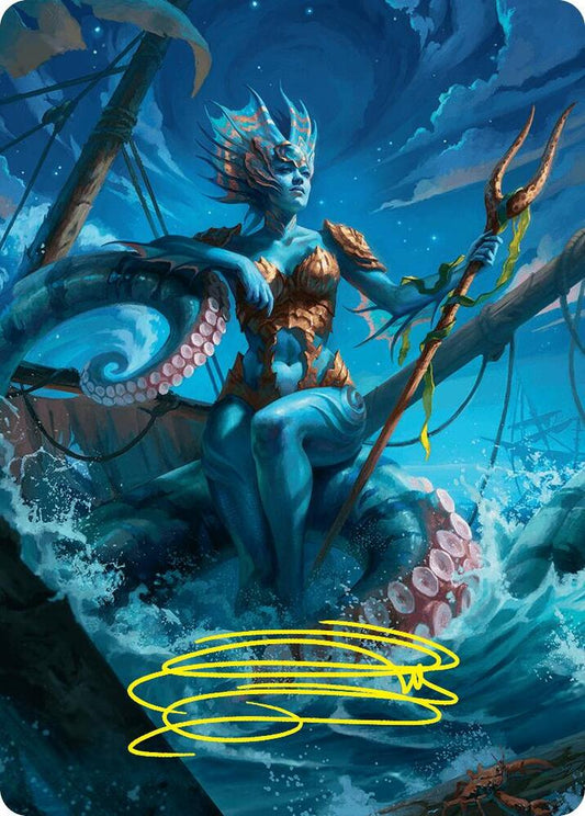 Kiora, the Rising Tide Art Card (30/54) (Gold-Stamped Signature) [Art Series: Foundations] 30