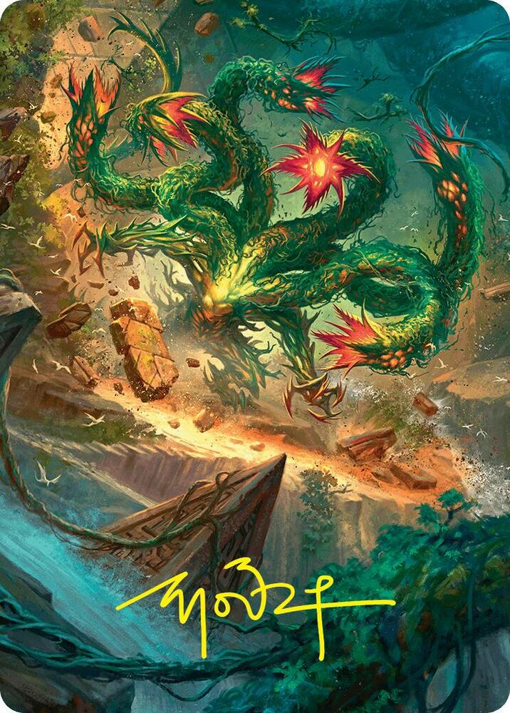 Mossborn Hydra Art Card (42/54) (Gold-Stamped Signature) [Art Series: Foundations] 42