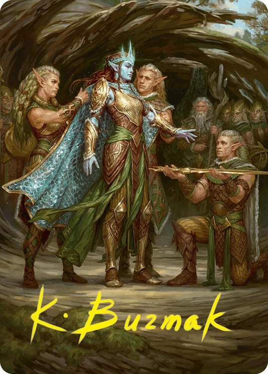 Lathril, Blade of the Elves Art Card (48/54) (Gold-Stamped Signature) [Art Series: Foundations] 48
