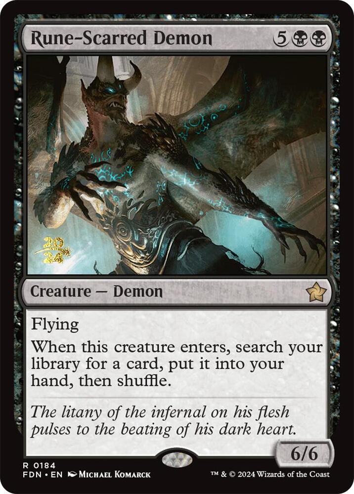 Rune-Scarred Demon [Prerelease Cards] 184