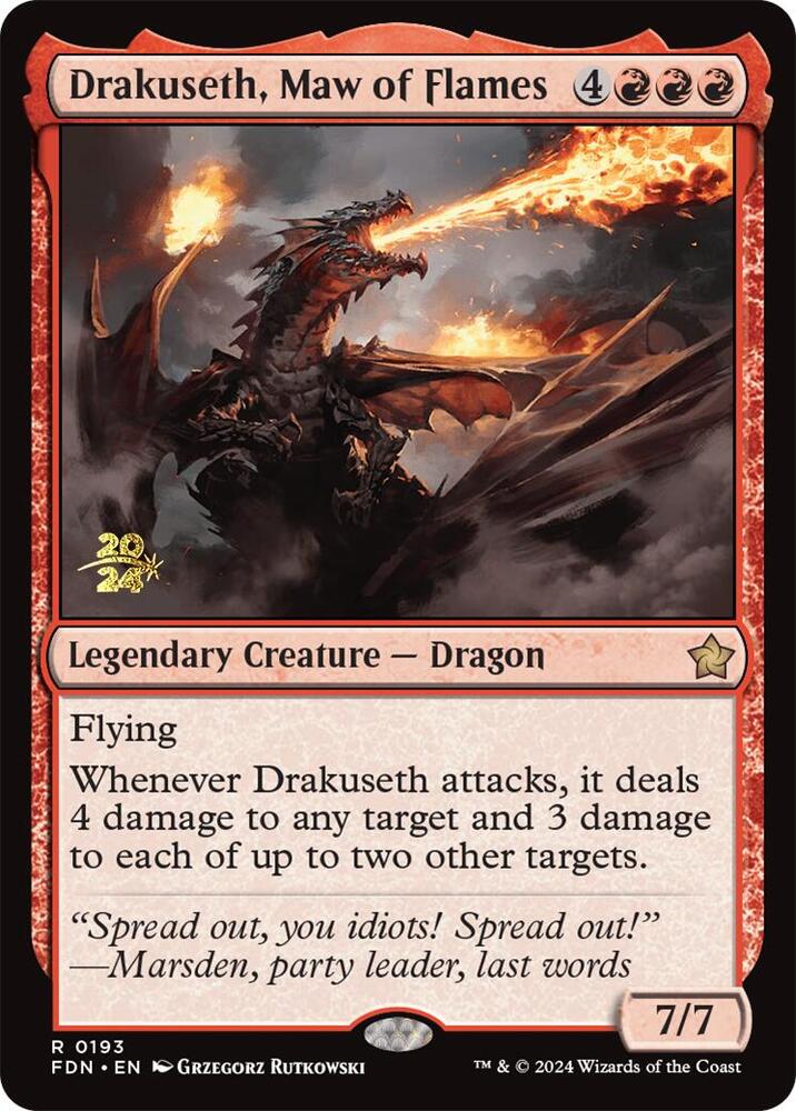 Drakuseth, Maw of Flames (FDN) [Prerelease Cards] 193