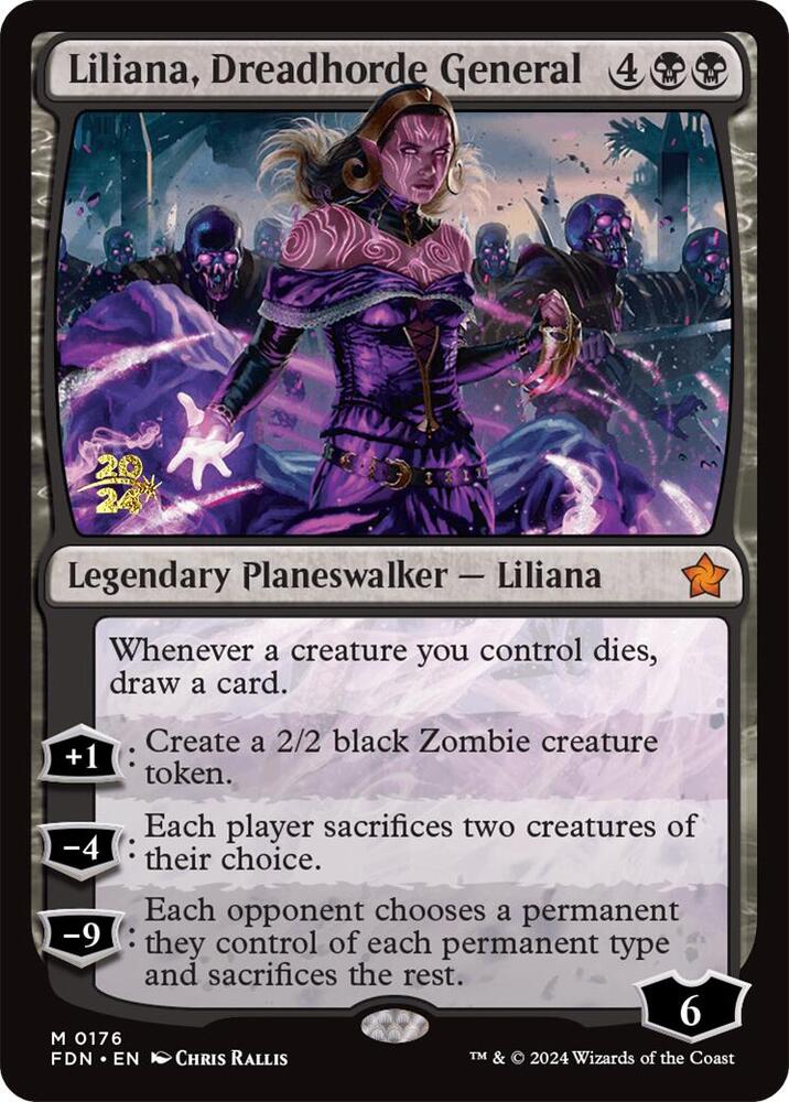 Liliana, Dreadhorde General (FDN) [Prerelease Cards] 176