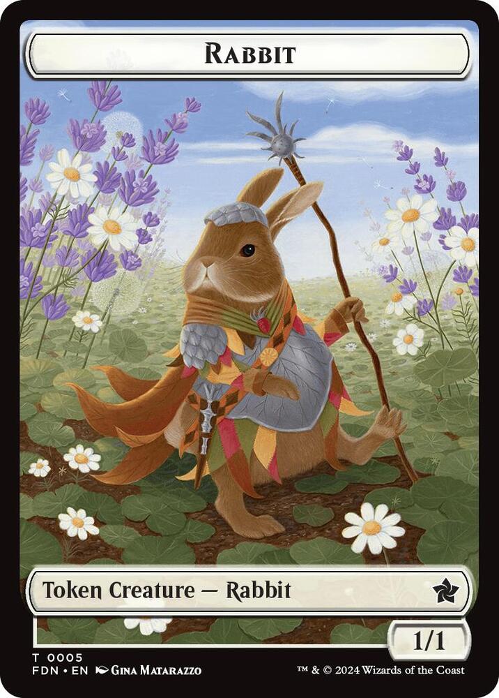 Rabbit // Soldier Double-Sided Token [Foundations] 5 // 6