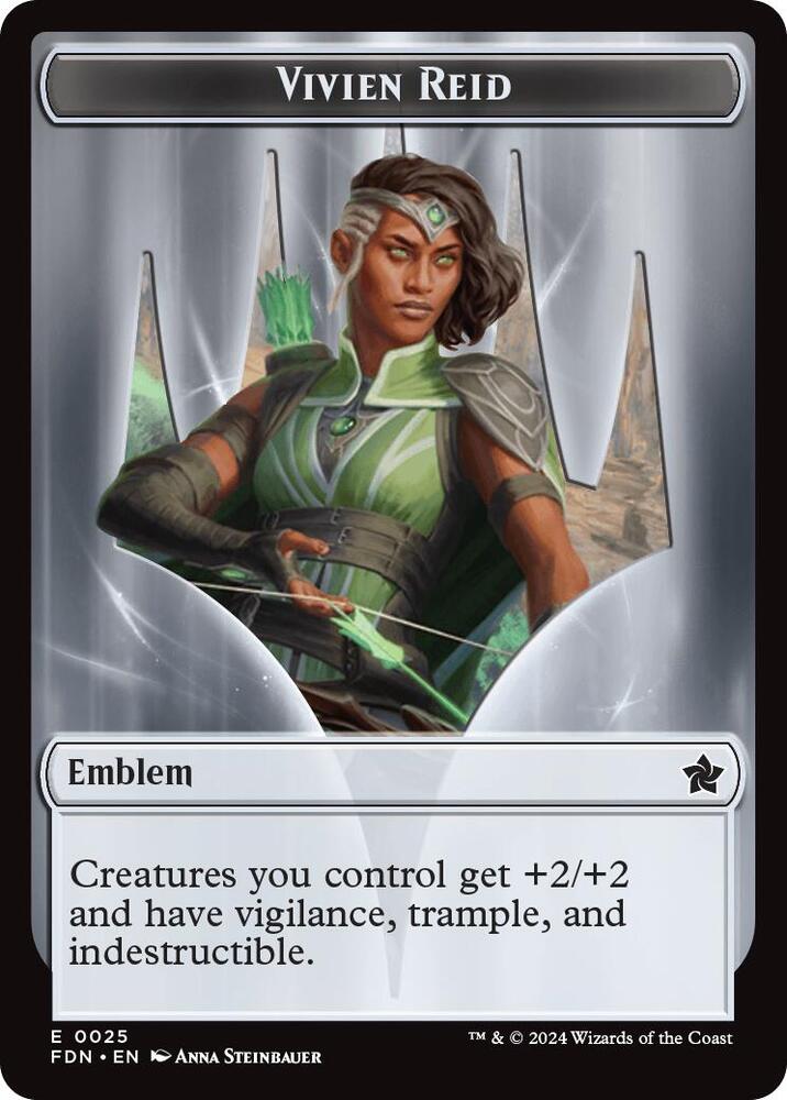 Emblem - Vivien Reid // Elf Warrior Double-Sided Token [Foundations] 25 // 19