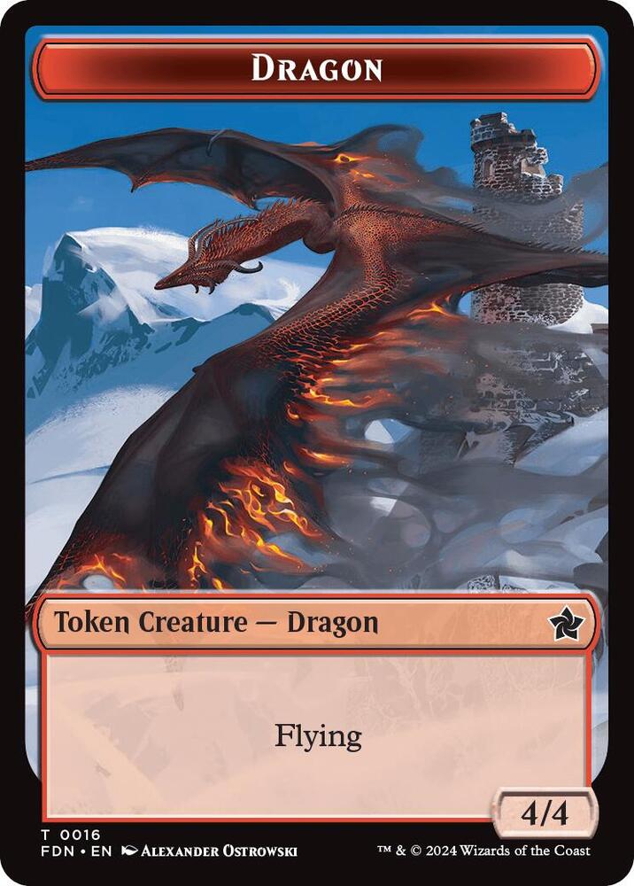 Dragon (0016) // Dragon (0017) Doubled-Sided Token [Foundations] 16 // 17