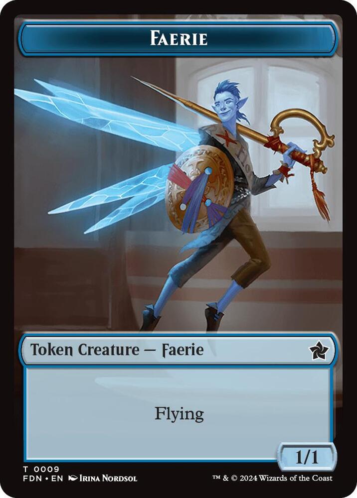 Faerie // Fish Doubled-Sided Token [Foundations] 9 // 10