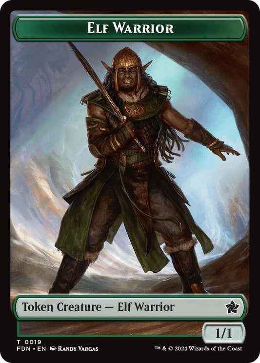 Elf Warrior // Cat (001) Doubled-Sided Token [Foundations] 19 // 1