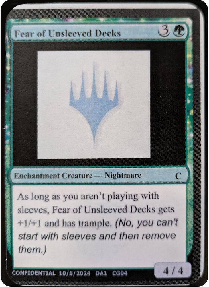 Fear of Unsleeved Decks [Un-Known Event Playtest Cards]