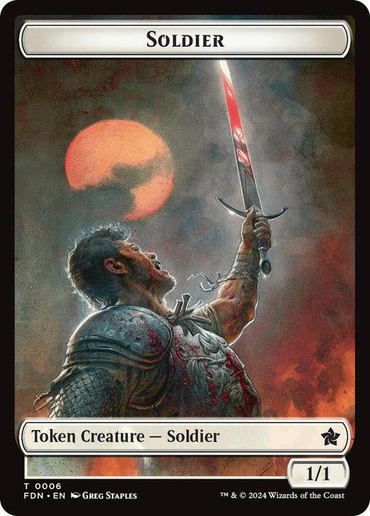 Soldier // Faerie Double-Sided Token [Foundations] 6 // 9