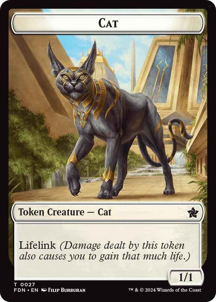 Cat (0027) // Phyrexian Goblin Double-Sided Token [Foundations] 27 // 31