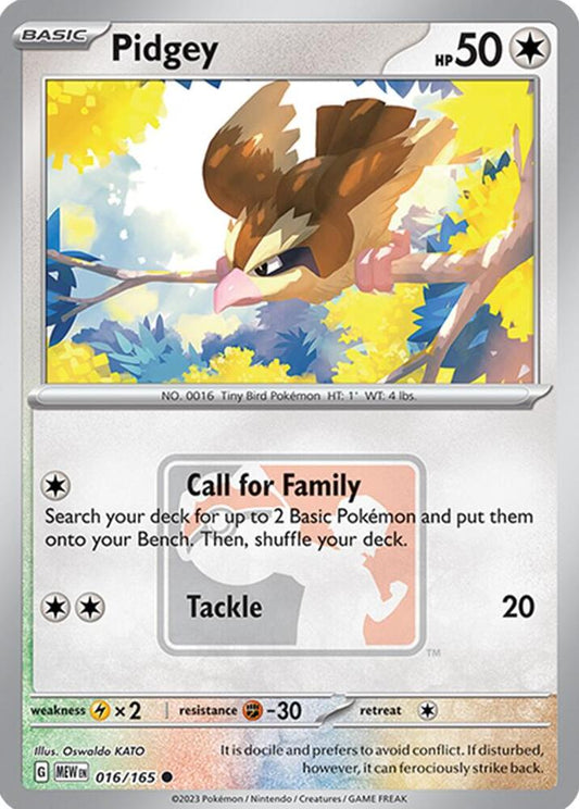 Pidgey - 016/165 (League Promo) [League & Championship Cards] 016/165
