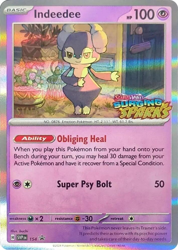 Indeedee - 154 (Staff) [SV: Scarlet & Violet Promo Cards] 154