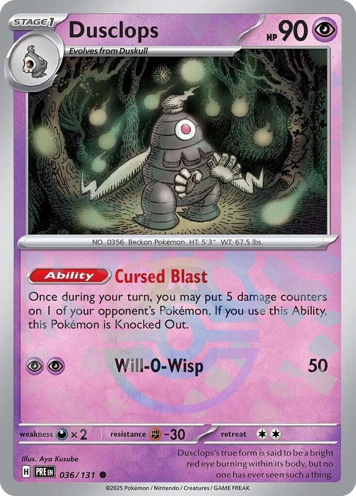 Dusclops (Master Ball Pattern) [SV: Prismatic Evolutions] 036/131