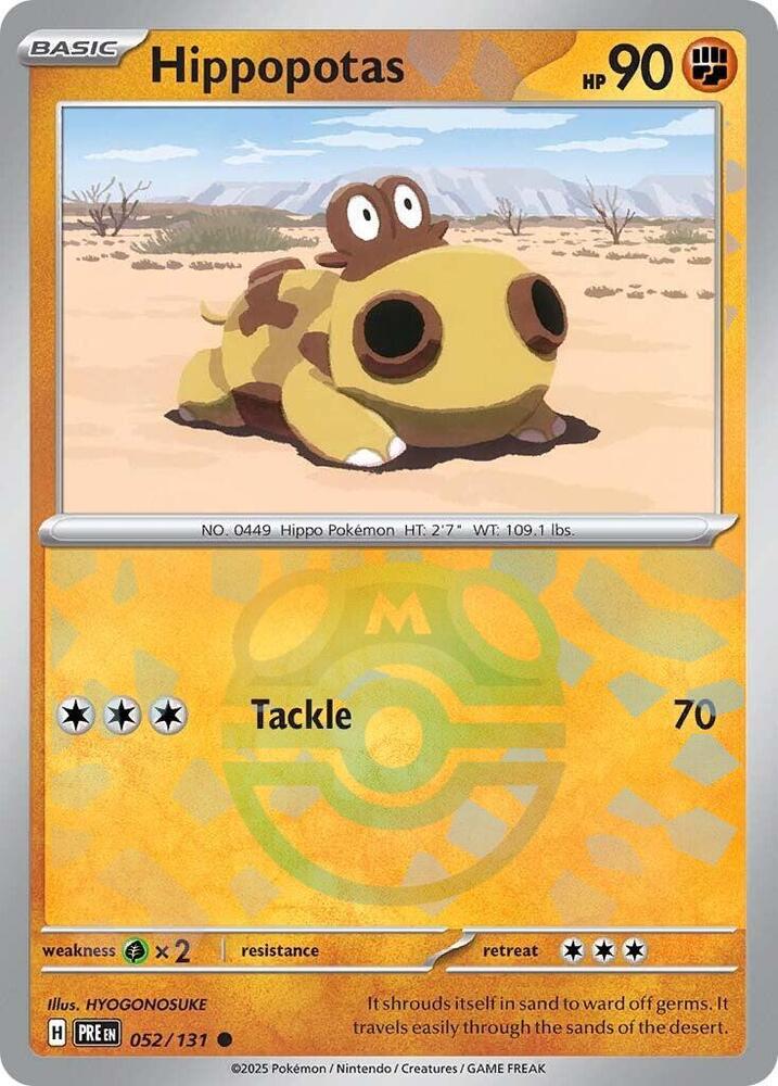 Hippopotas (Master Ball Pattern) [SV: Prismatic Evolutions] 052/131