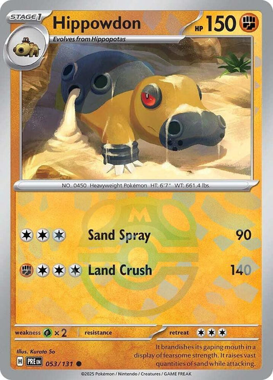 Hippowdon (Master Ball Pattern) [SV: Prismatic Evolutions] 053/131