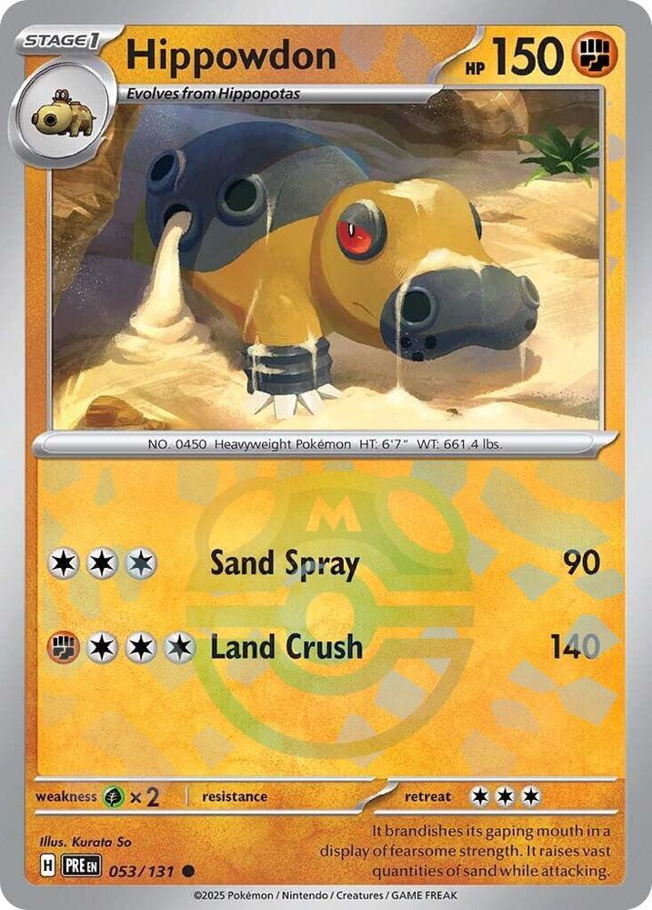 Hippowdon (Master Ball Pattern) [SV: Prismatic Evolutions] 053/131