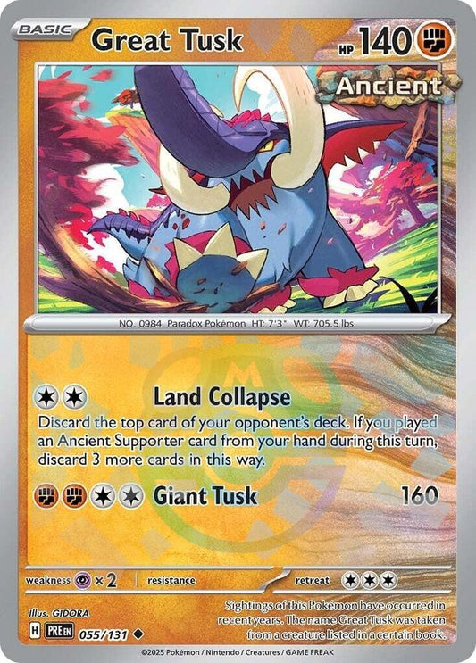 Great Tusk (Master Ball Pattern) [SV: Prismatic Evolutions] 055/131