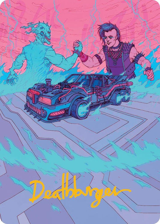 Demonic Junker Art Card (Gold-Stamped Signature) [Art Series: Aetherdrift] 40