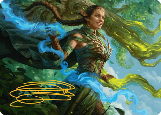 Nissa, Worldsoul Speaker Art Card (Gold-Stamped Signature) [Art Series: Aetherdrift] 31
