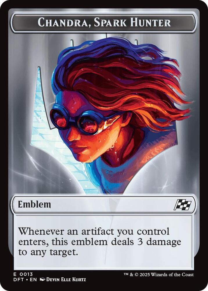 Emblem - Chandra, Spark Hunter // Vehicle Double-Sided Token [Aetherdrift] 13 // 12