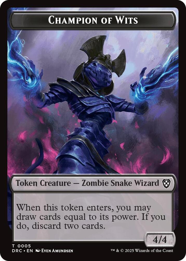 Champion of Wits // Zombie (0003) Double-Sided Token [Commander: Aetherdrift] 5 // 3