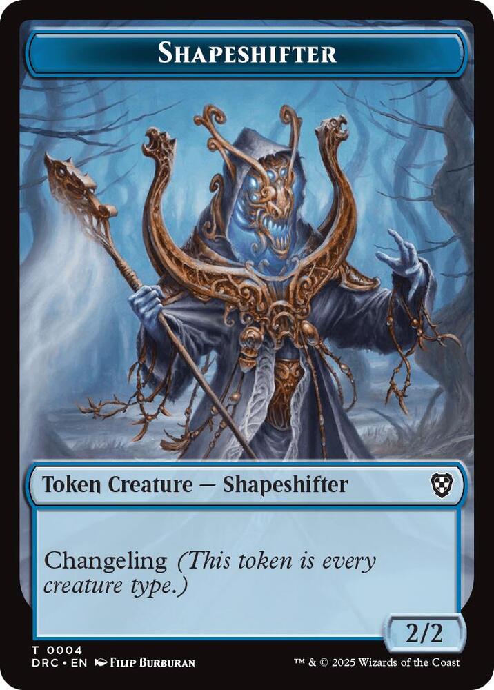 Shapeshifter // Zombie (0003) Double-Sided Token [Commander: Aetherdrift] 4 // 3