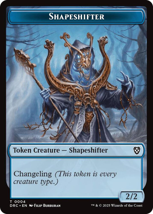 Shapeshifter // Zombie (0003) Double-Sided Token [Commander: Aetherdrift] 4 // 3