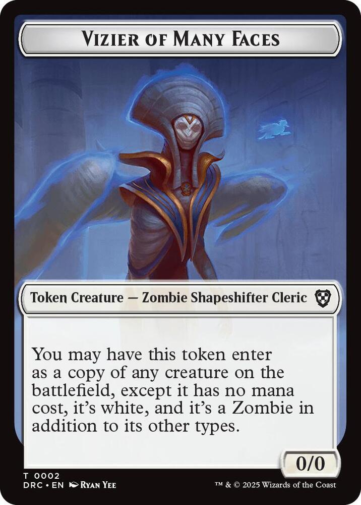 Vizier of Many Faces // Zombie (0003) Double-Sided Token [Commander: Aetherdrift] 2 // 3