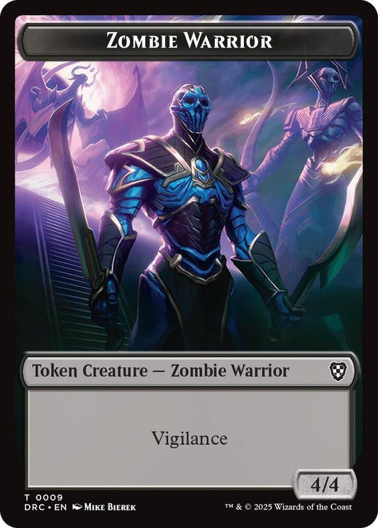 Zombie Warrior // Zombie (0003) Double-Sided Token [Commander: Aetherdrift] 9 // 3